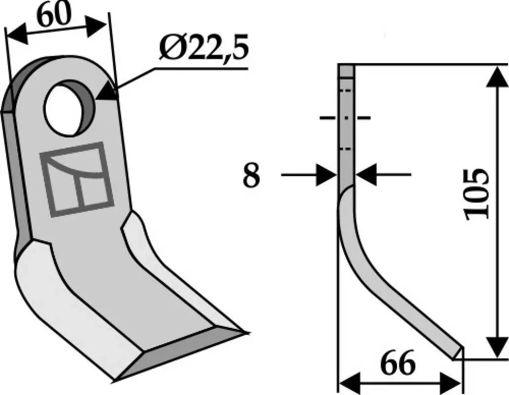 Y-Messer 105x60mm